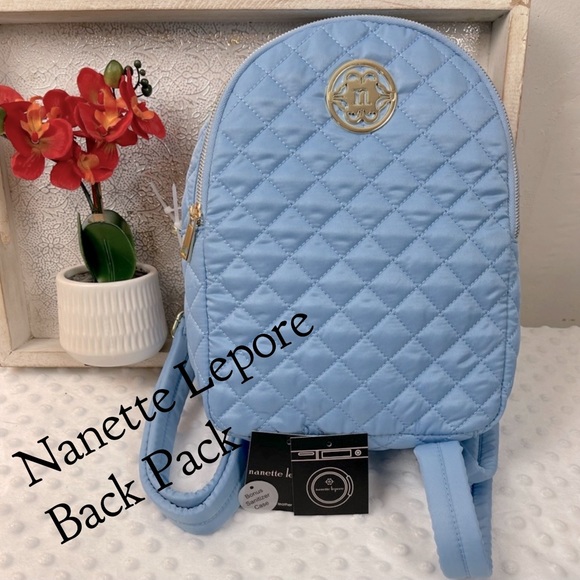 Nanette Lepore Nylon Soli Mini Backpack Dusty Blue NWT - Picture 1 of 10